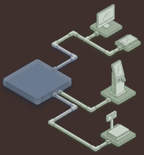 Modern Server Rack and Infrastructure